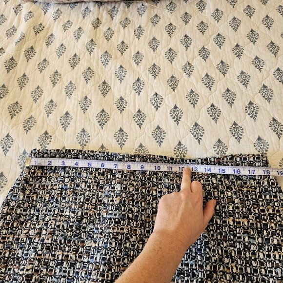 Talbots Women’s Size 14 Tweed Wool Blend Pencil Skirt Blue Black Lined Career - Picture 10 of 14